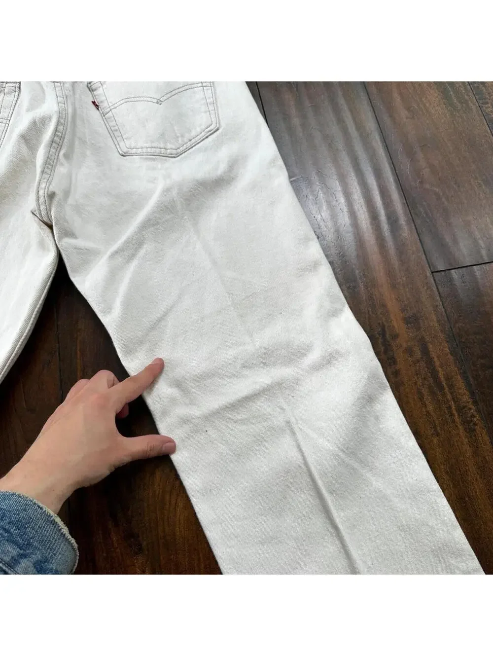 VTG 90s Levis 501 Button Fly 36x32 USA Tag Jeans Straight White XX Act 32x31